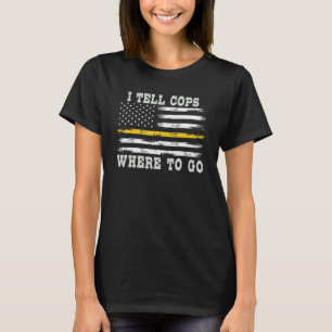Camiseta 911 Dispatcher U Flag Thin Yellow Line I tell Co