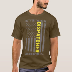 Camiseta 911 Dispatcher US Flag Thin Dourado Line Emergency