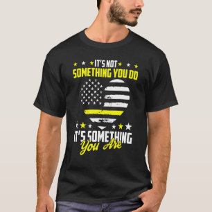 Camiseta 911 Dispatcher USA Linha Dourada fina Sinalizador