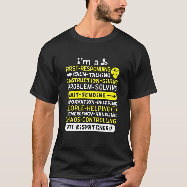 Camiseta 911 Expedidor do Serviço de Emergência Policial Th (Frente)