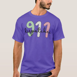 Camiseta 911 Operador de Emergência de Linha Amarela Fina d