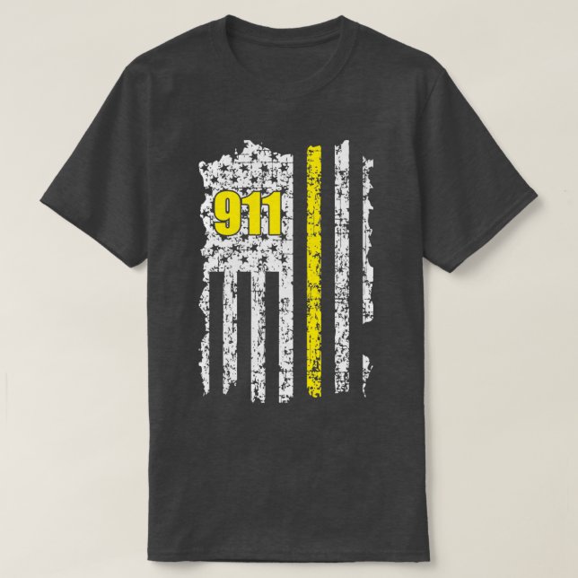 Camiseta 911 Operador de Expeditor American Flag 911 (Frente do Design)