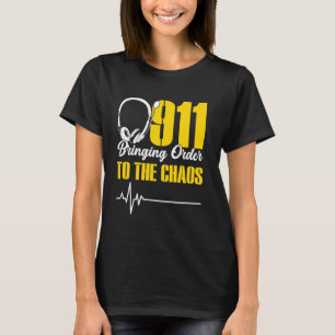 Camiseta 911 Primeiro Expedidor Médico de Emergência do Dis