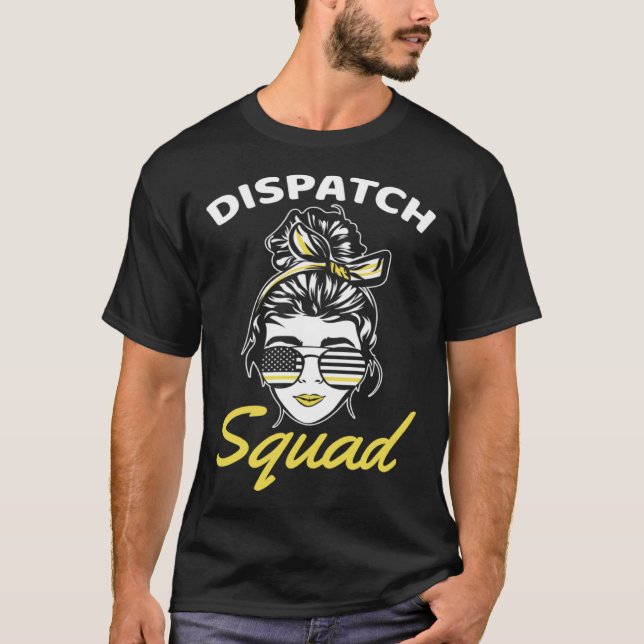 Camiseta 911 Squad Dispatcher Thin Yellow Line Dispatch Ame (Frente)