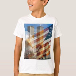 Camiseta 911 torres da bandeira da águia