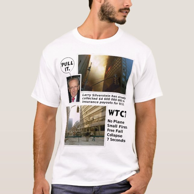 Camiseta 911 tração da verdade WTC7 ele tshirt (Frente)