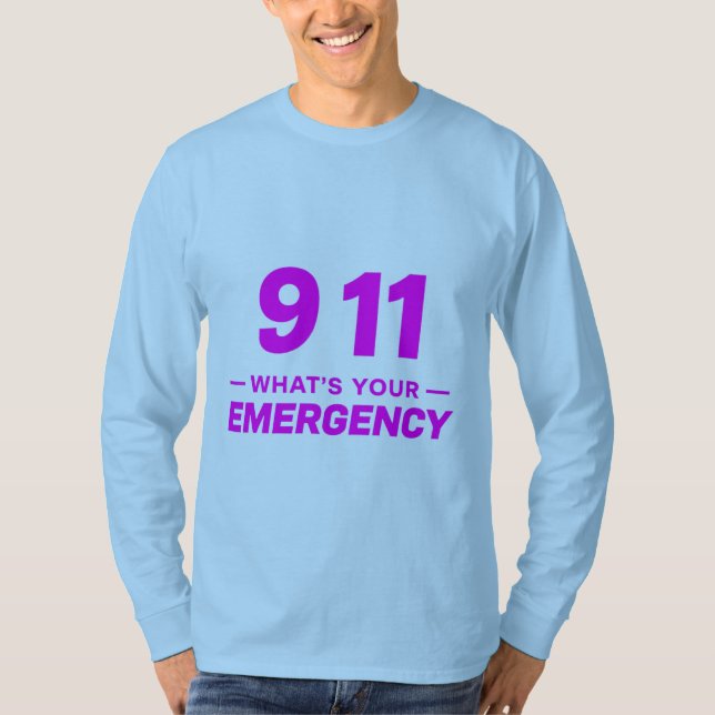 Camiseta “911 What’s Your Emergency” Bold Pink Streetwear T (Frente)