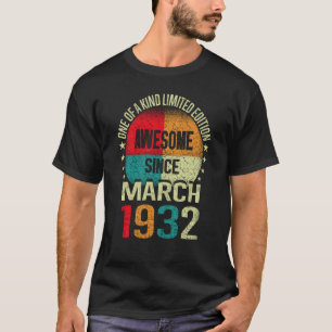 Camiseta 91 Anos Incrível Desde Março De 1932 Vintage 91rua