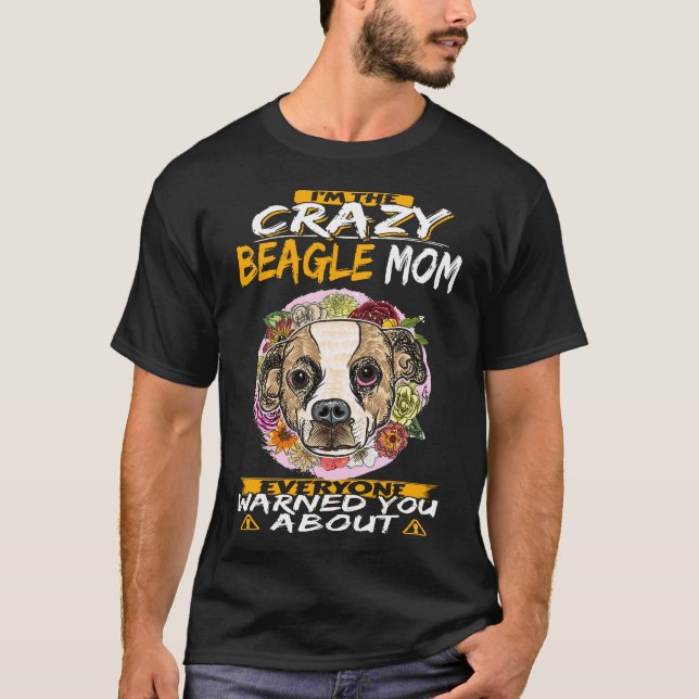 Camiseta 91 Eu sou a louca Beagle Mãe (Frente)