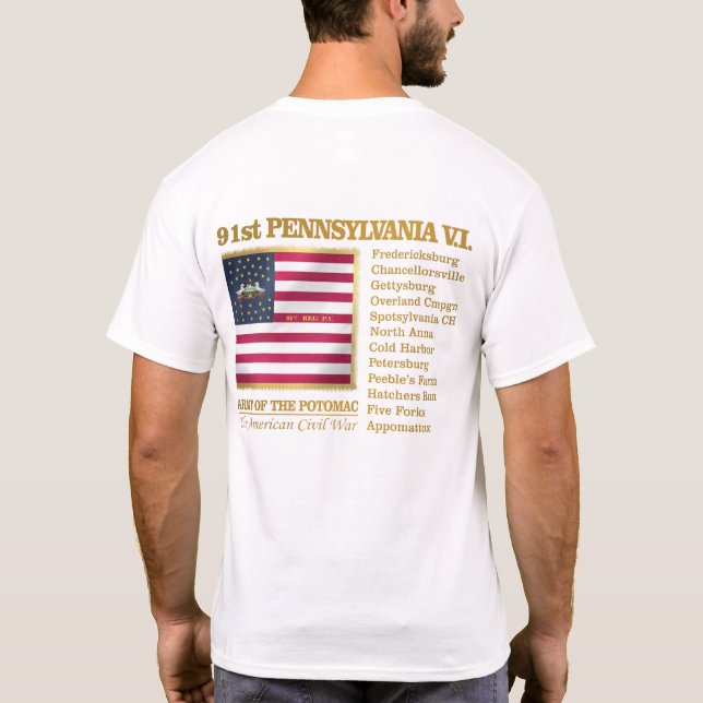 Camiseta 91rua Pensilvânia Volunteer Infantry (BH) (Verso)