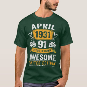 Camiseta 91ruas Homens Presentes De Aniversário Vintage Abr