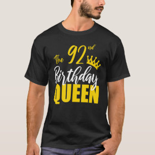 Camiseta 92º aniversário da Rainha Feliz Festa de Aniversár