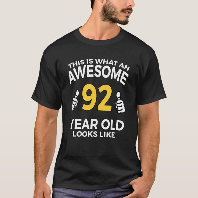 Camiseta 92º Aniversário T Incrível 92 Anos (Frente)
