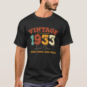 Camiseta 92 anos de idade 1933 Vintage 92º presente de aniv