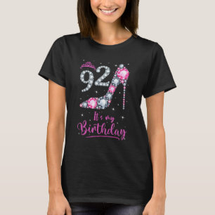 Camiseta 92 É o meu aniversário, Pink High Heel 92º anivers