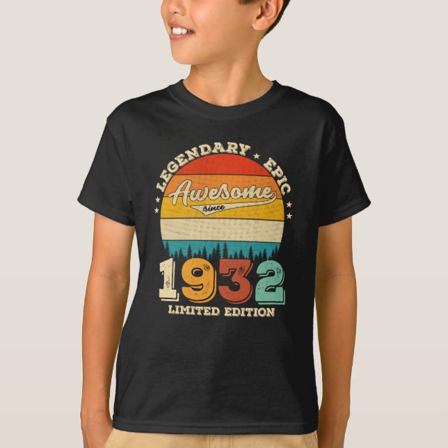 Camiseta 93 Anos De Idade 1932 Incrível Desde O 93º Anivers (Frente)