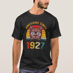 Camiseta 95º aniversário Vintage Cat 95 anos incrível desde