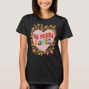 Camiseta 95 anos amavam as mulheres celebrações de aniversá
