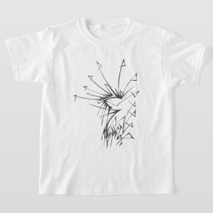Camiseta 97 Arte de Tatuagem Tribal Abstrata Preto e Branco