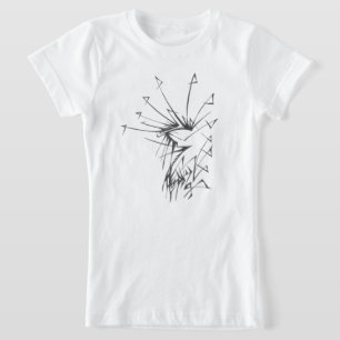 Camiseta 97 Preto Branco Arte Tribal de Tatuagem Abstrata