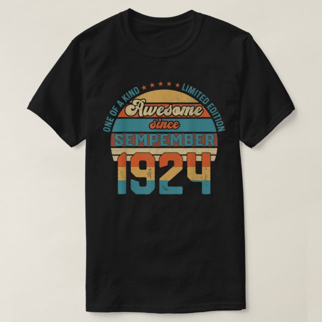Camiseta 97th Birthday Decorations September 1924 97 Years  (Frente do Design)