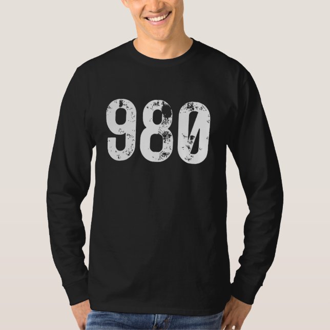 Camiseta 980 Area Code Charlotte NC Mobile Telephone Area C (Frente)
