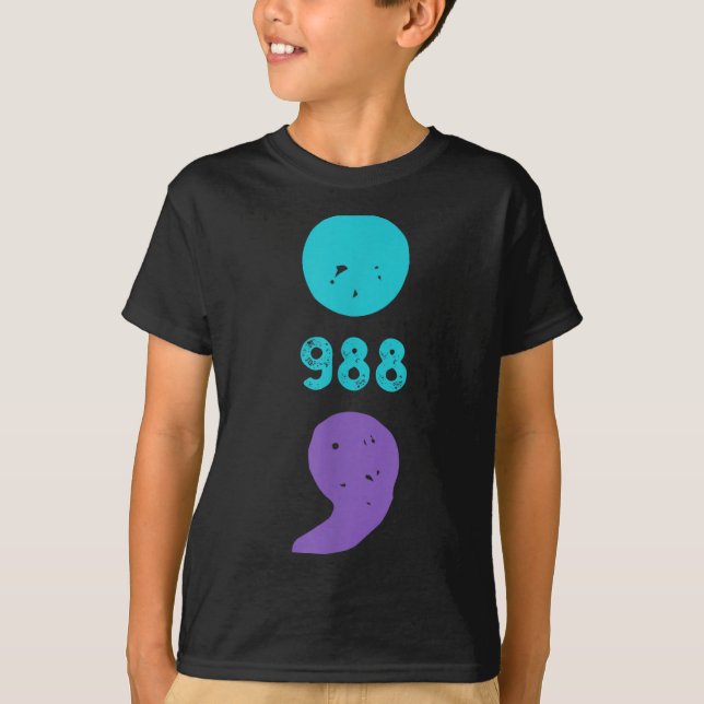 Camiseta 988 Saúde Mental Por Semicolon Prevenção Suicida (Frente)