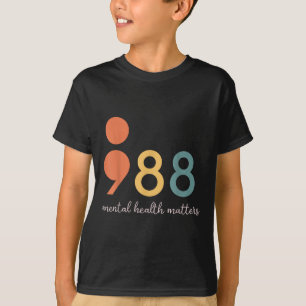 Camiseta 988 Saúde Mental Por Semicolon Prevenção Suicida