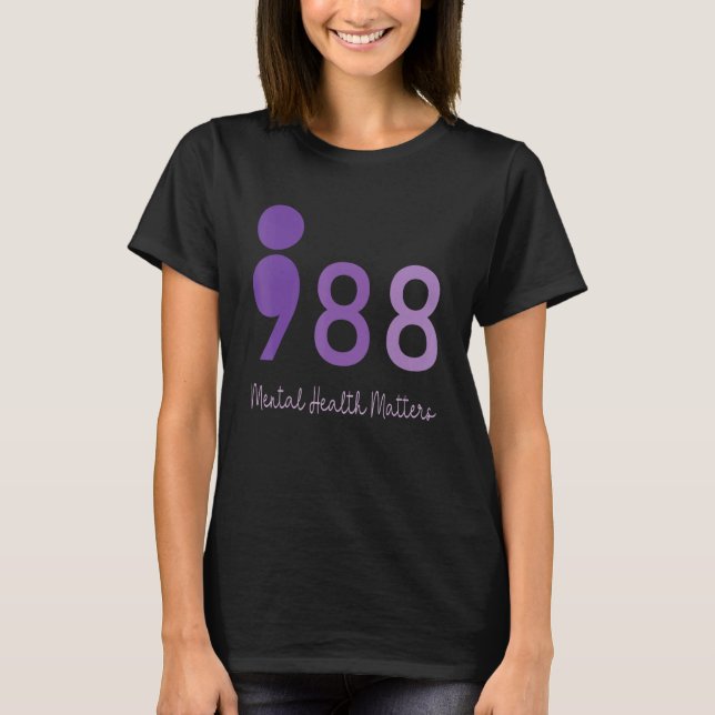 Camiseta 988 Semicolon Mental Health Matters Suicide Preven (Frente)