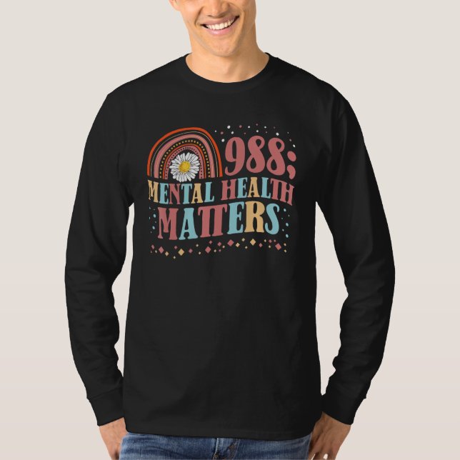 Camiseta 988 Semicolon Mental Health Matters Suicide Preven (Frente)