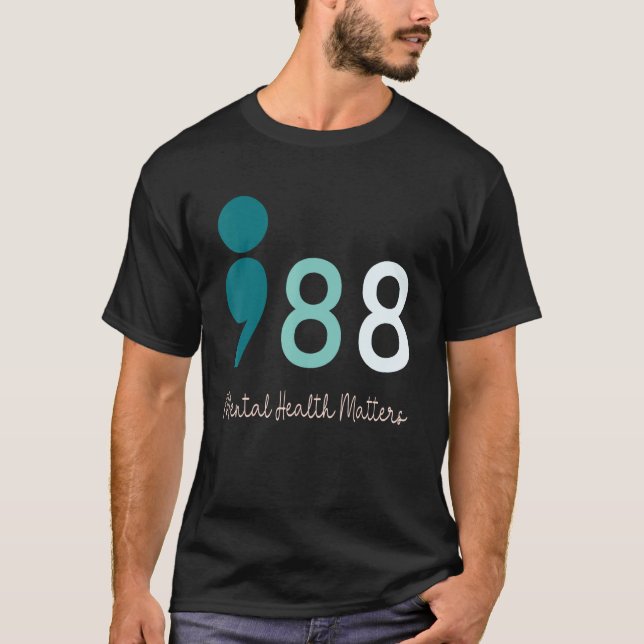 Camiseta 988 Semicolon Mental Health Matters Suicide Preven (Frente)