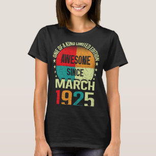 Camiseta 98 anos incríveis desde março de 1925 Vintage 98th