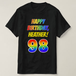Camiseta 98.o Aniversário — Negrito, Divertido, Rainbow