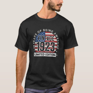Camiseta 99º aniversário Presentes Homens Vintage 1923 99 a