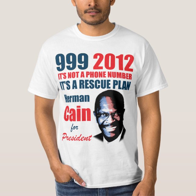 Camiseta 999 Herman Cain 2012 (Frente)
