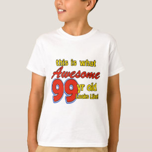CAMISETA 99 ANOS DE DESIGN VELHO DO ANIVERSÁRIO