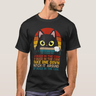 Camiseta 99 Bugs No Código Derrube Um Retro Vintage Preto