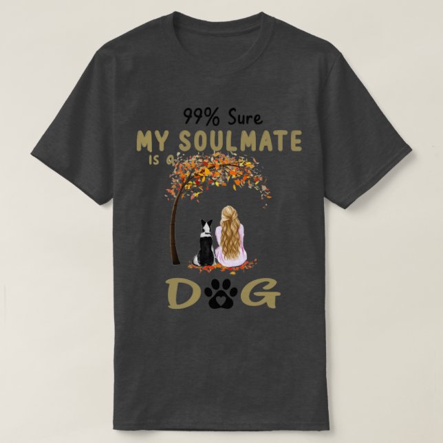 Camiseta 99 Certeza Que Meu Colmate É Um Cachorro Collie Fr (Frente do Design)
