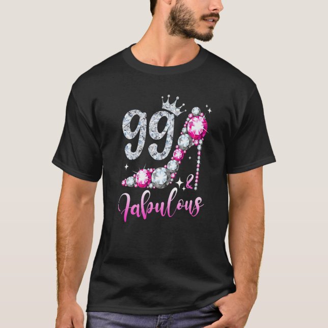Camiseta 99 E Fabuloso 99º Aniversário, Calçados de Alto Cu (Frente)