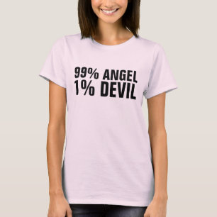 CAMISETA 99 PORCENT ANGEL 1 PORCENT DIABOS