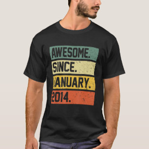 Camiseta 9.º Aniversário, 9 Anos, Espetacular Desde Janeiro