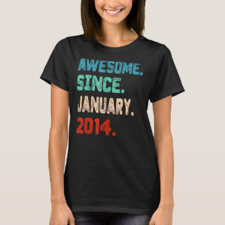 Camiseta 9.º Aniversário Impressionante Desde janeiro de 20