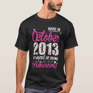 Camiseta 9.º aniversário incrível desde outubro de 2013 Flo