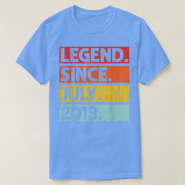 Camiseta 9.º aniversário Oferece lenda desde julho de 2013  (Frente do Design)