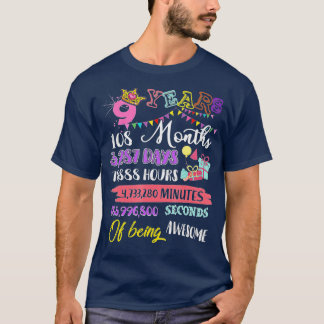 Camiseta 9.º aniversário para meninas de 9 anos sendo incrí