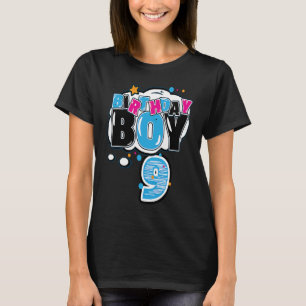 Camiseta 9.º aniversário para rapazes e filhos de 9 anos