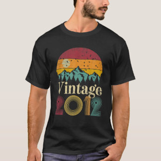 Camiseta 9.º Aniversário Presente 2012 Vintage Retro S.