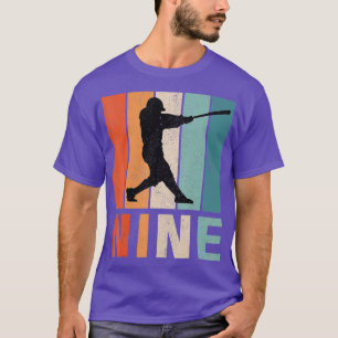Camiseta 9.º Aniversário Retro Baseball Player Boys Criança