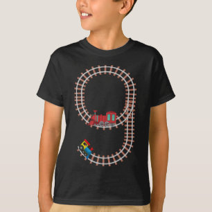 Camiseta 9.º Aniversário Tema do Comboio 9 Anos Meninos Pre
