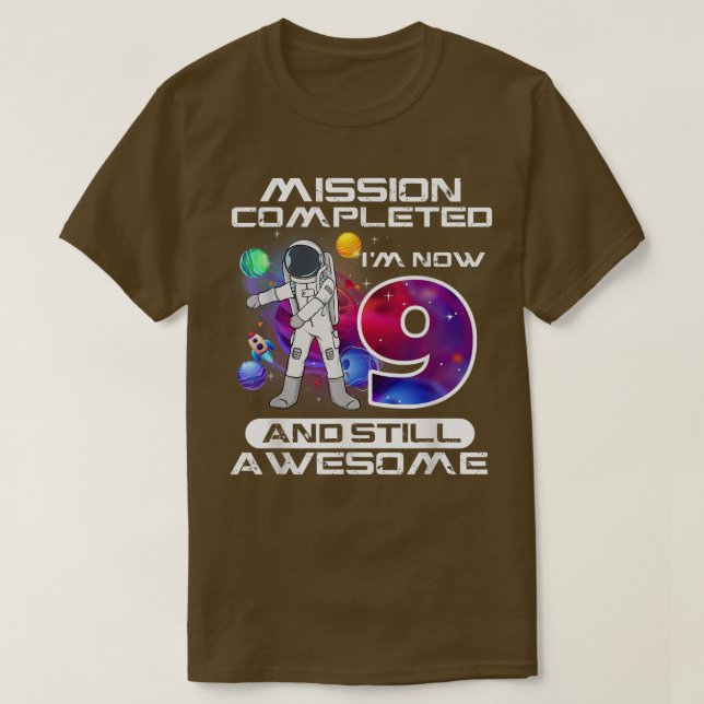 Camiseta 9.º Astronauta Astronauta Com Mais De 9 Anos De Id (Frente do Design)